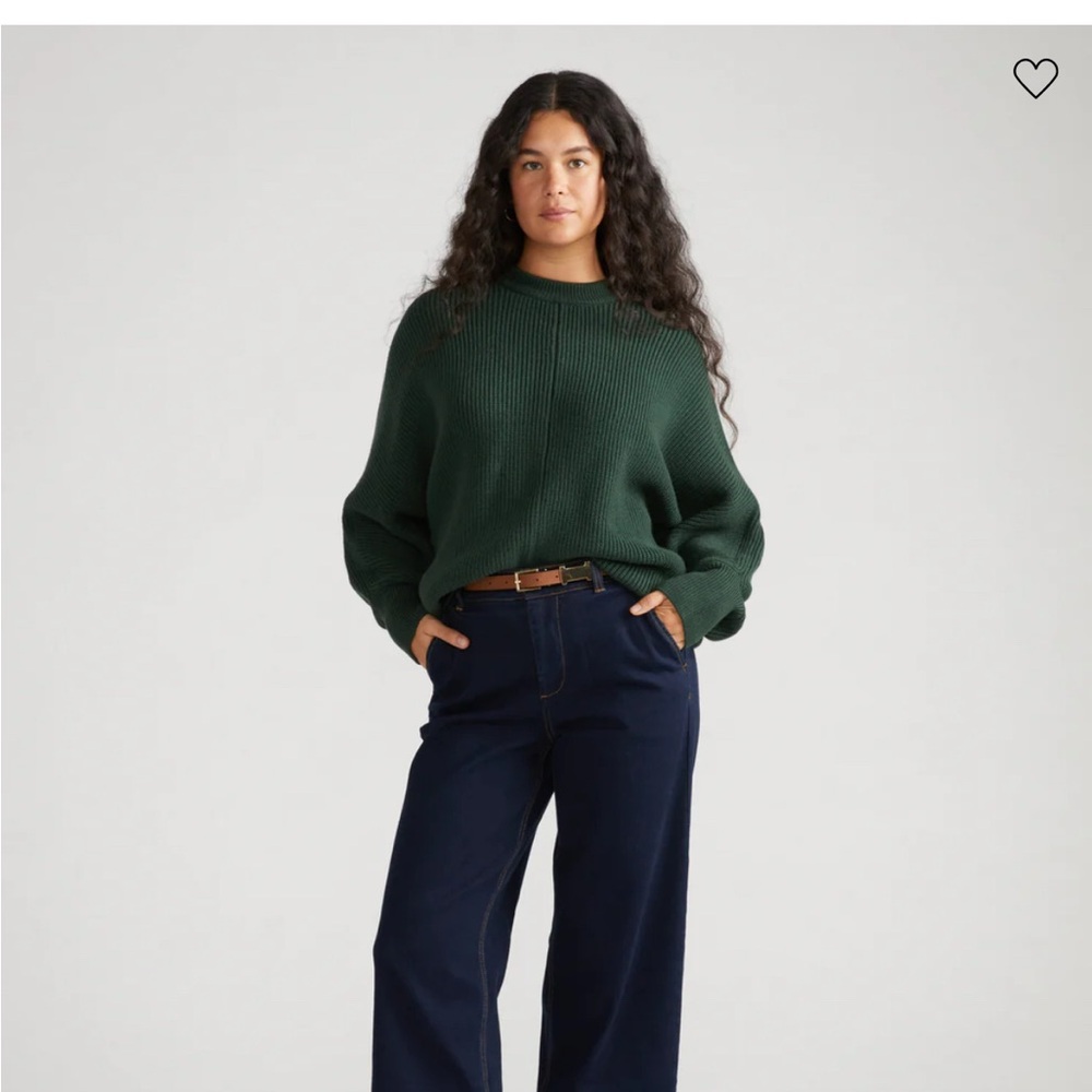 Universal Standard high rise carol wide leg jeans in dark indigo size 31 cropped